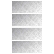 Gradini per Scale 4 pz | Tappetini per scale autoadesivi Argento 50 x 20 cm Alluminio
