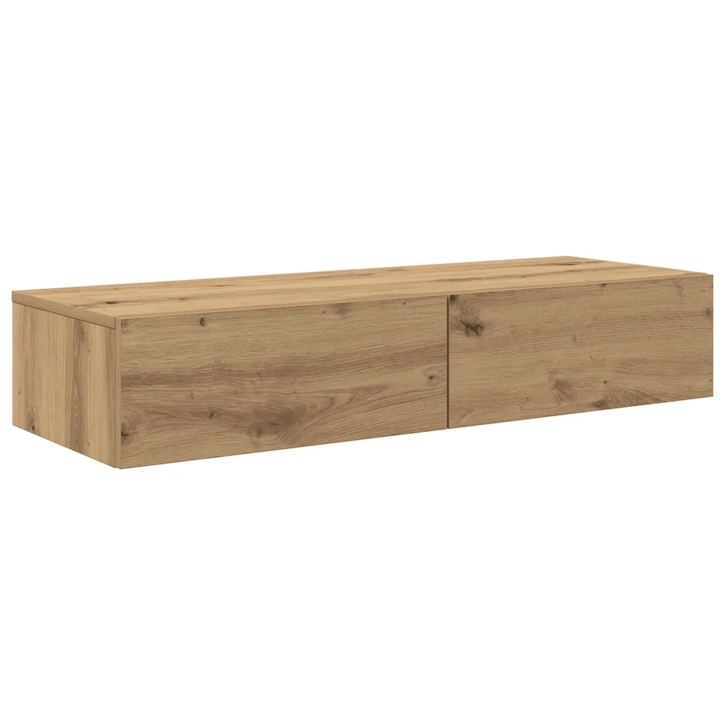 Scaffale a Parete con Cassetti Rovere 100x36x19cm in Truciolato 859994