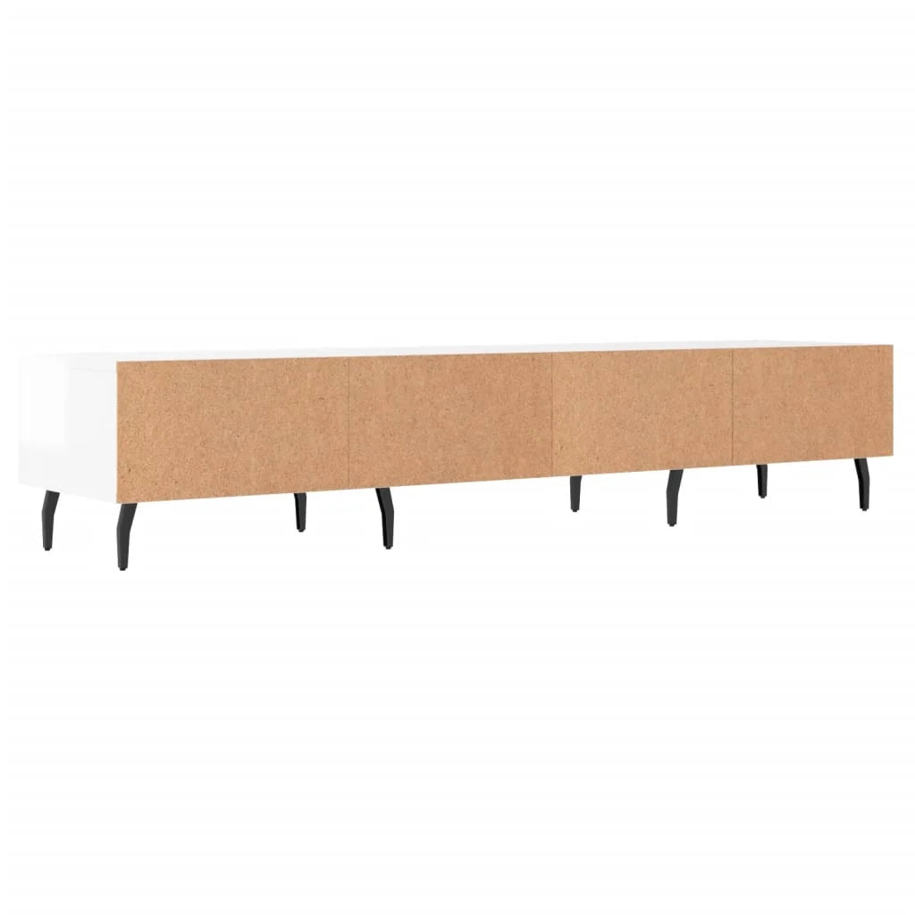 Mobile TV multimediale mensola TV mobile TV sala da pranzo soggiorno camera da letto finitura lucida 150 x 36 x 30 cm legno ingegnerizzato bianco 02_0027045