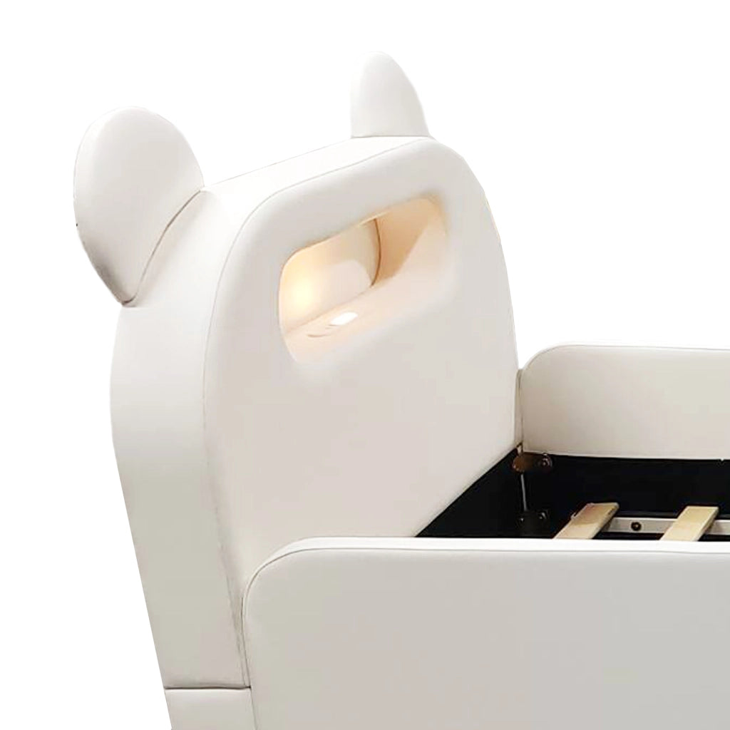 letto imbottito pelle sintetica bianco 90 x 200 cm