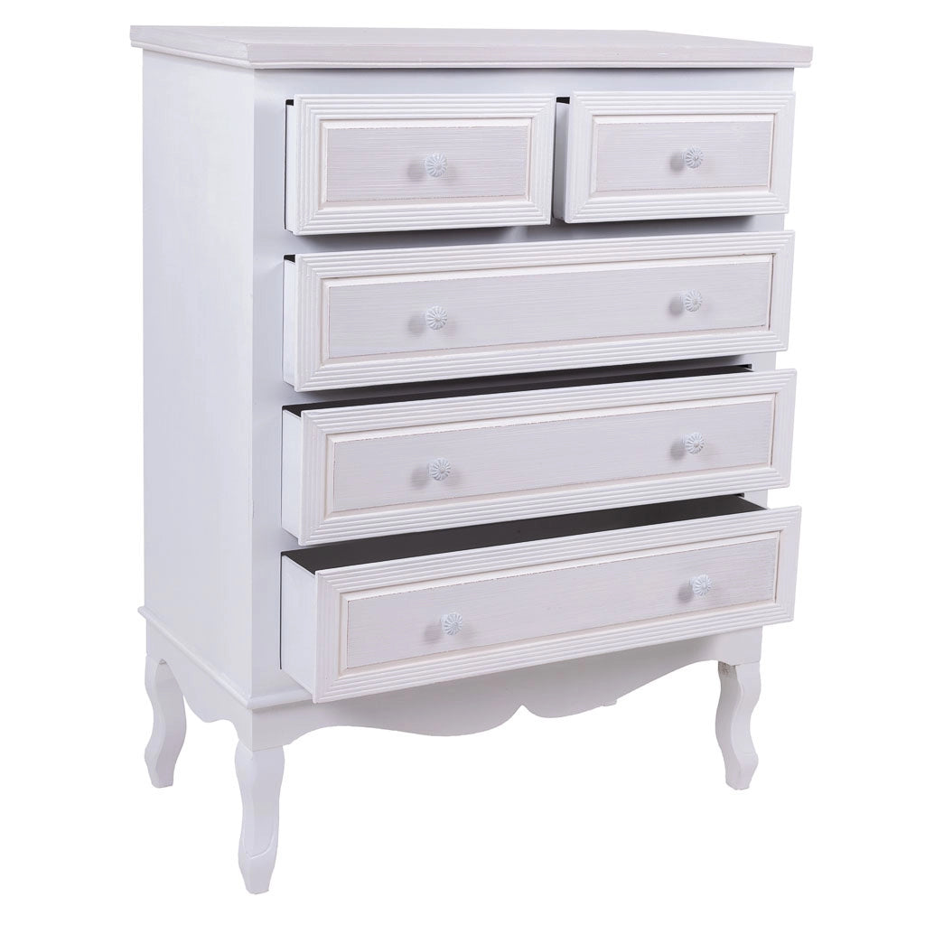 Comò in legno bianco 80x40x105