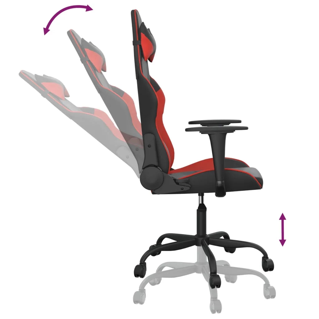 Sedia da Gaming | Sedia da e-sports Nera e Rossa in Similpelle
