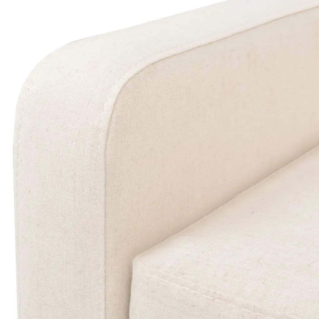 Divano a 3 Posti-Sofa 3 Posti in Tessuto Bianco Crema