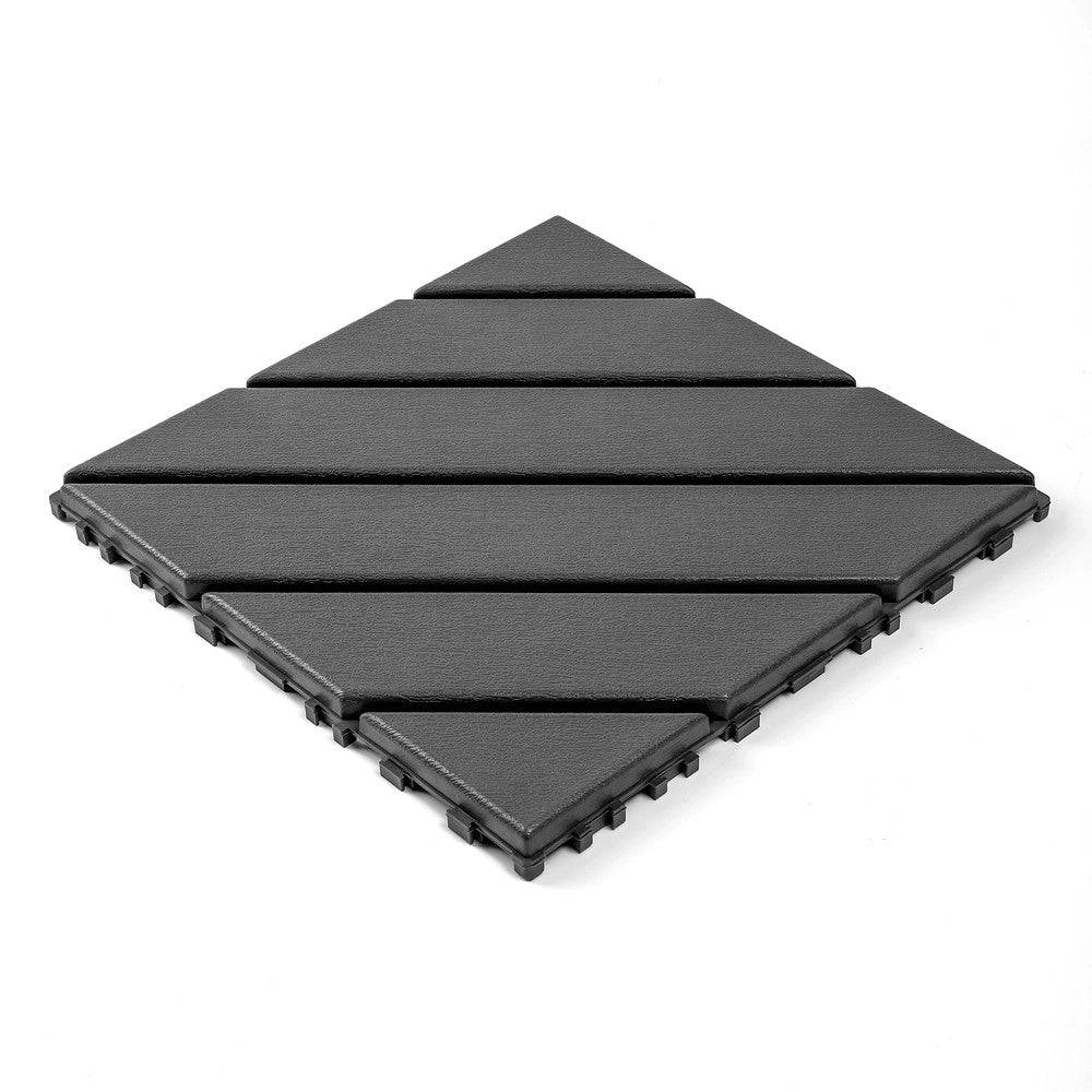 Piastrelle da Giardino ad Incastro Esterno Balcone, 44 Pezzi ¨C MINIMAL ¨C Plastica Antracite 30x30 cm