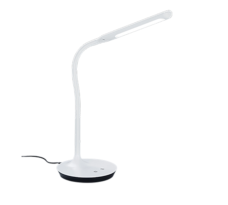 Lampada da tavolo LED, plastica, bianco opaco, 16,4x41x40 cm, Polo