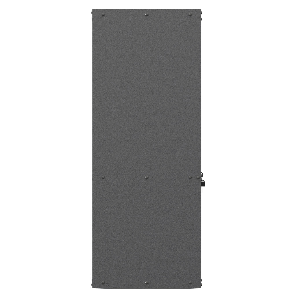 Armadio porta attrezzi in metallo da parete con serratura, 75 × 77 × 30 cm, grigio, con 1 ripiano e 1 cassetto aperto per garage e ufficio