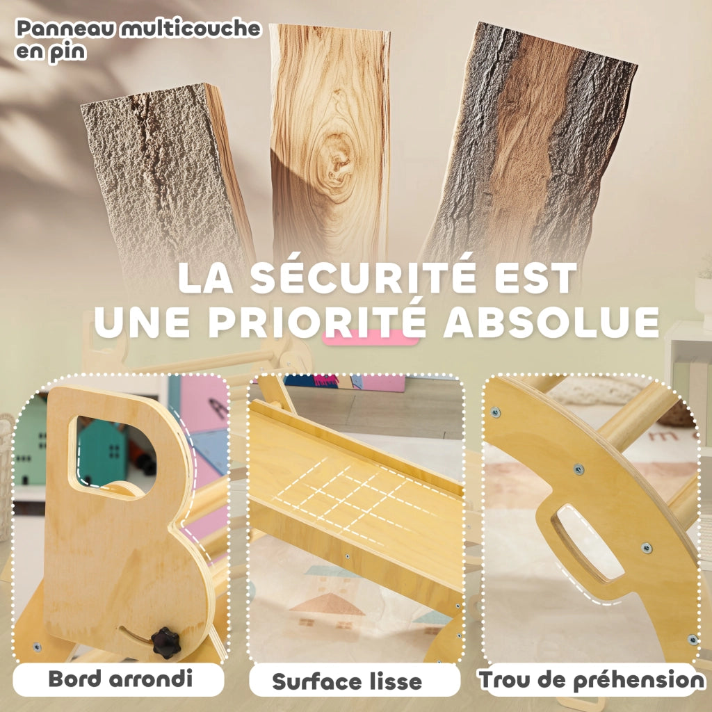 Set 5 in 1 con arco di arrampicata ¨C Minimal ¨C per bambini, in legno naturale