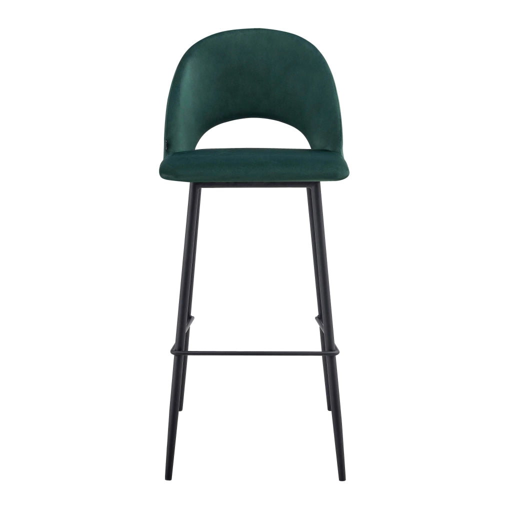 Oviala - Set di 2 sedie in velluto verde e metallo