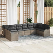 Set Divano da Giardino 10 pcs Grigio polyrattan