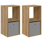Set di 2 Comodini | Armadio da Notte | Mobiletto da notte Rovere artigianale 35 x 32 x 68,5 cm
