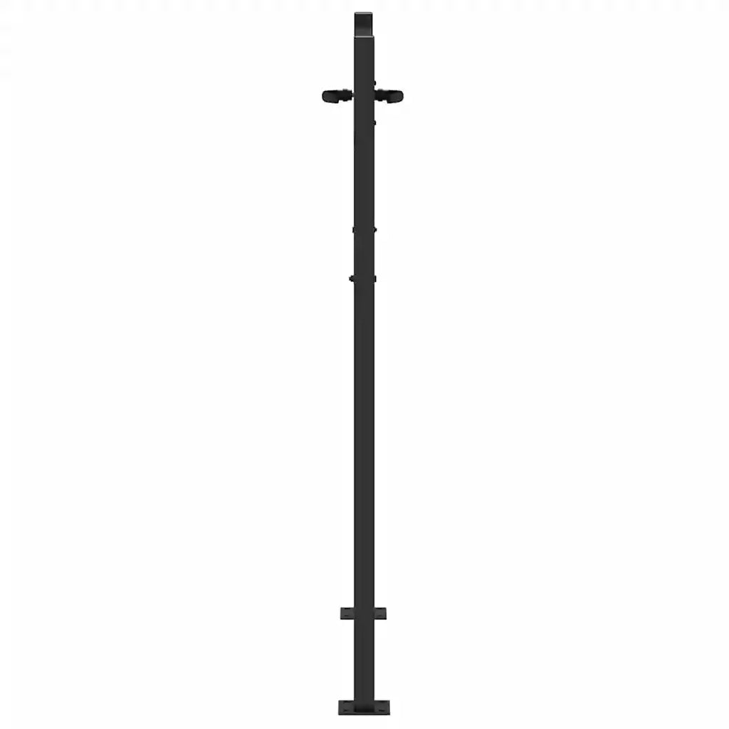 Cancello da giardino con blocco Nero 110 x 155 cm CFW3003709