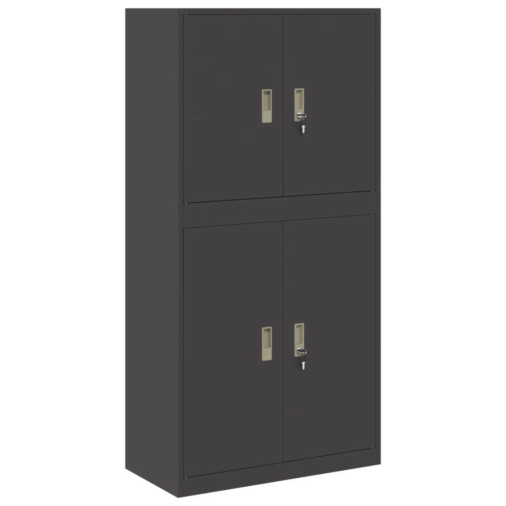 Armadio 2 pz Nero 80 x 40 x 160 cm Acciaio Bloccabile 3438729