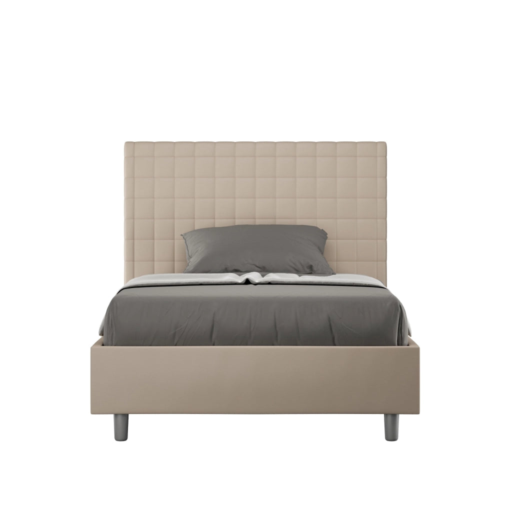 Letto 1 Piazza e Mezzo 120x210 cm Senza Rete Sunny Tortora