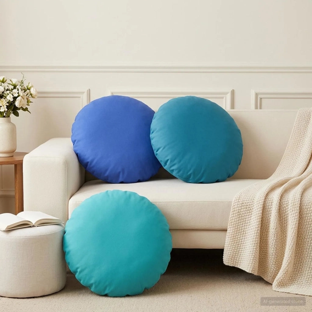 Federa 6 pcs HEERLEN Azzurro Ø 60 cm Poliestere 923006