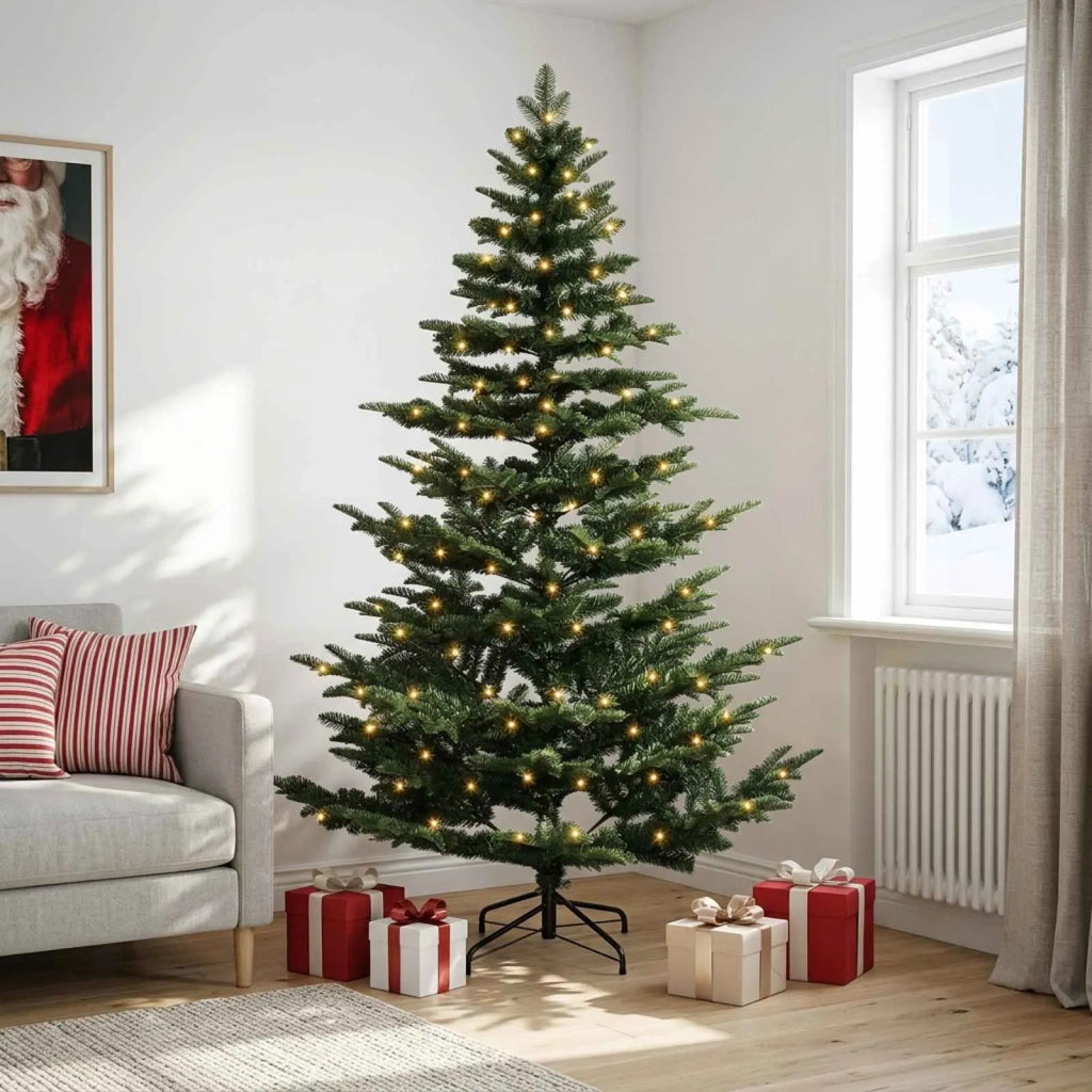 Albero di Natale Artificiale con Rami Pieghevoli 180 cm 300 LED 3466252