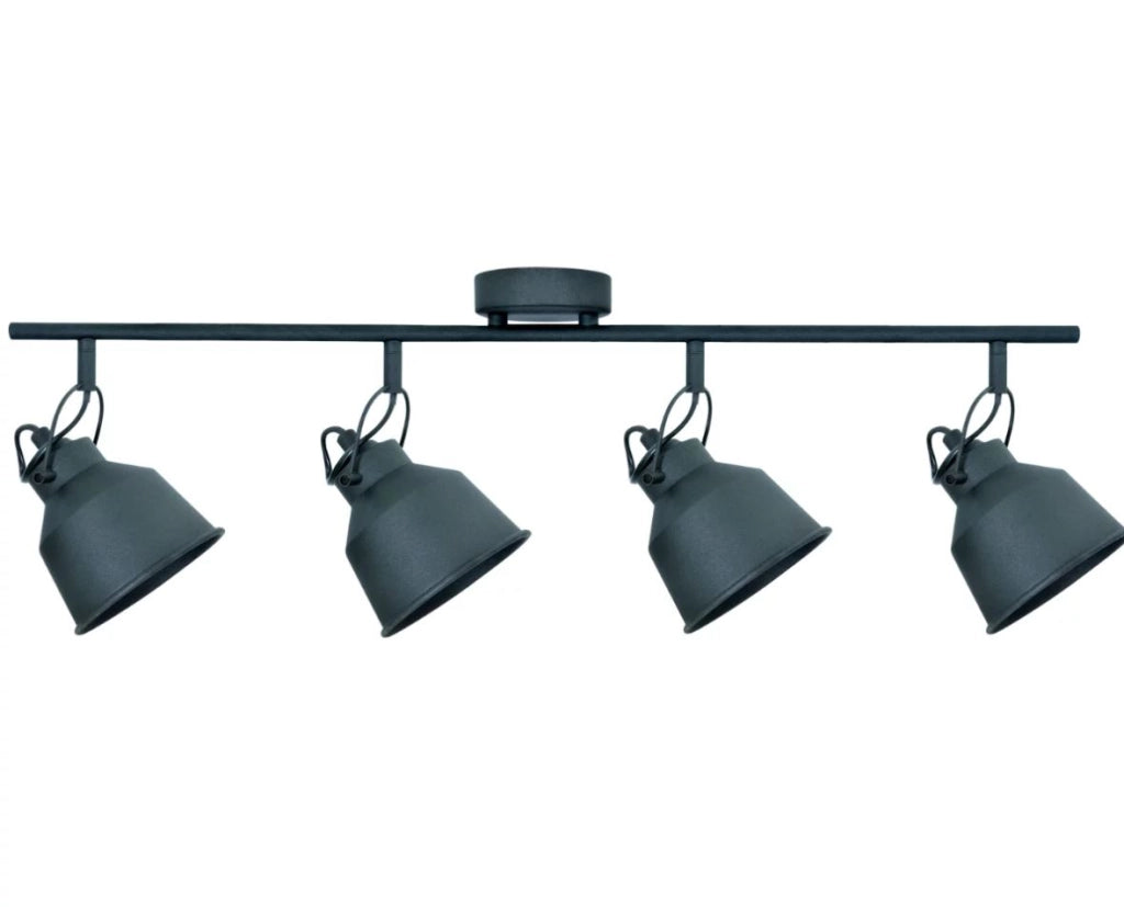 Plafoniera industriale nera 70 cm 4xE14 orientabile Polux