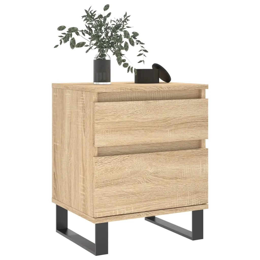 Set di 2 Comodini | Armadio da Notte | Mobiletto da notte Rovere Sonoma 40x35x50 cm in Legno Multistrato