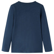 Maglietta Bambino Maniche Lunghe Blu Marino Mélange 104 12700