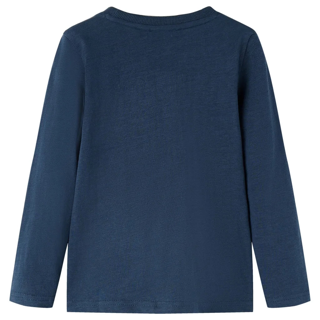 Maglietta Bambino Maniche Lunghe Blu Marino Mélange 104 12700