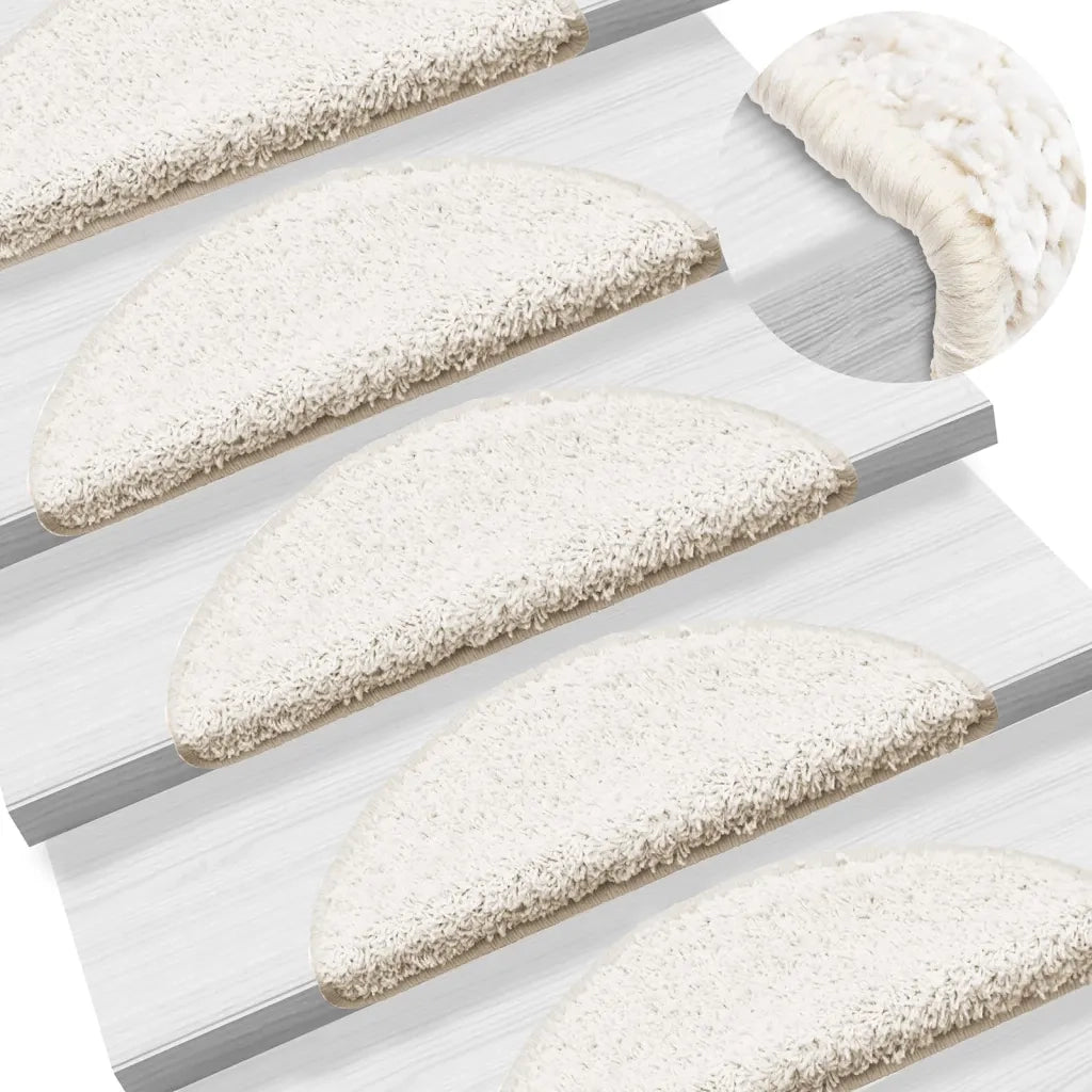 Tappetini per scale 10 pz | Gradini per Scale 56x17x3 cm Bianco Semicircolari