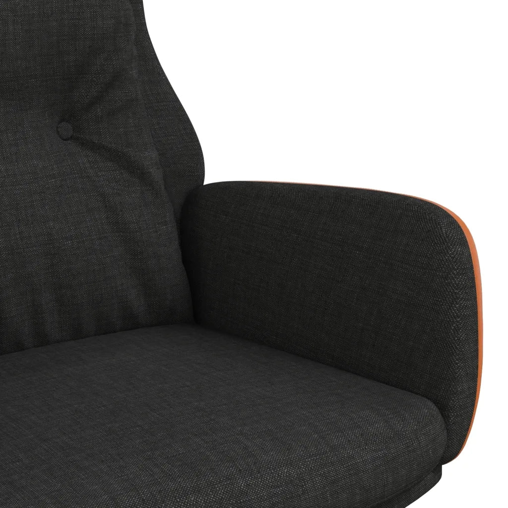 Poltrona Rilassante Nera in Tessuto e PVC 341307
