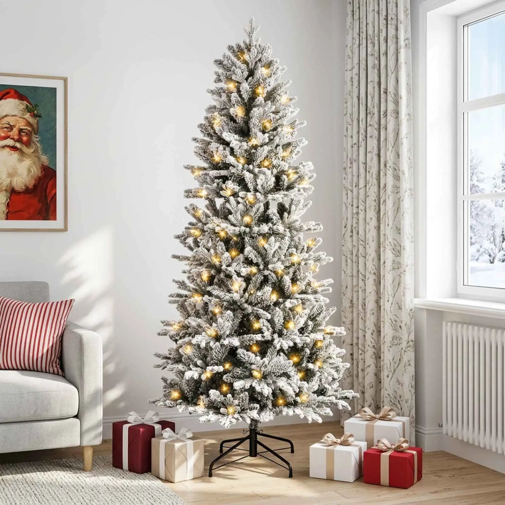 Albero di Natale Artificiale con Rami Pieghevoli 120 cm 150 LED 3465469