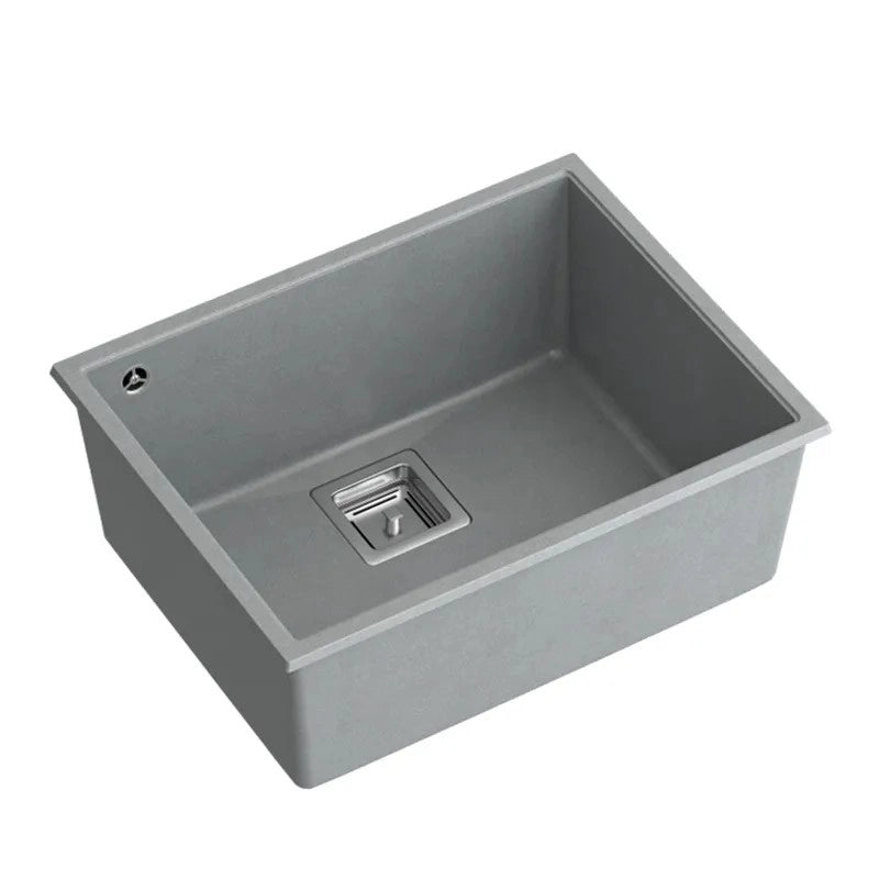 Lavello In Granito David 50 Grey Metallic Tappo rame spazzolato