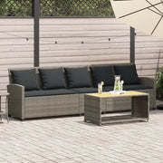 Divano da Giardino con Cuscini 5 Posti-Sofa da Giardino-Divano da esterno Grigio in Polyrattan