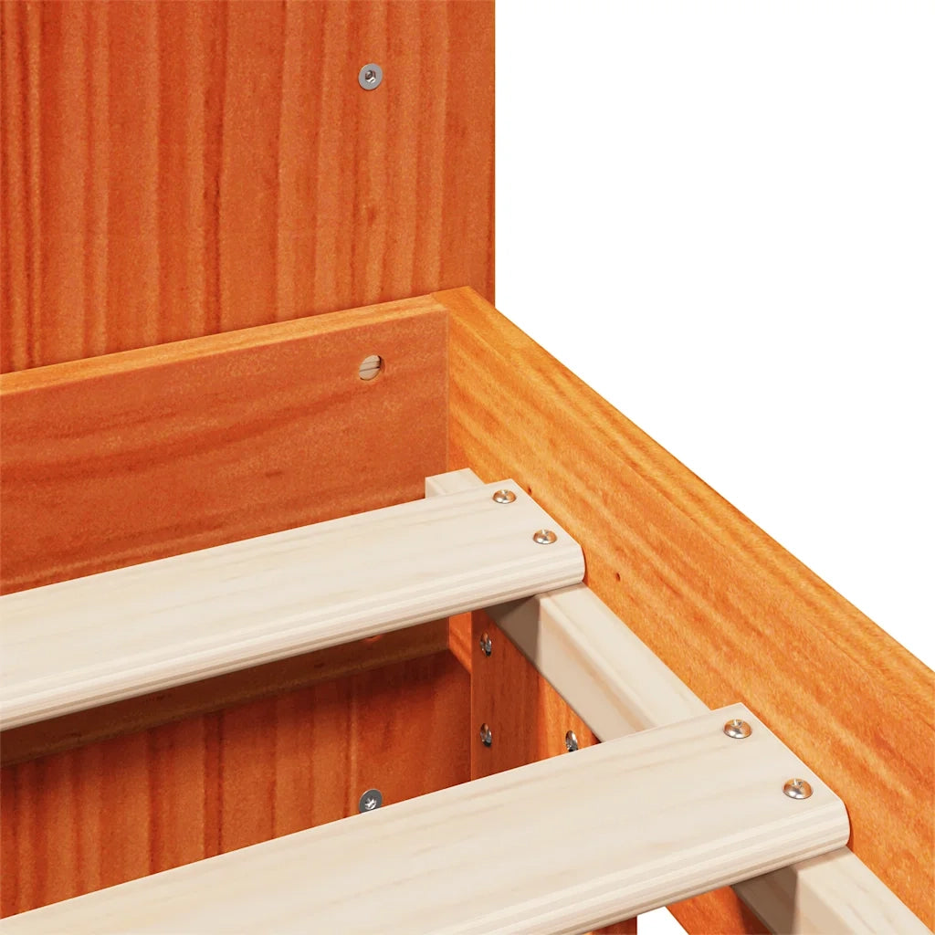 Giroletto senza Materasso Marrone Cera 150x200 cm Legno di Pino 3323649