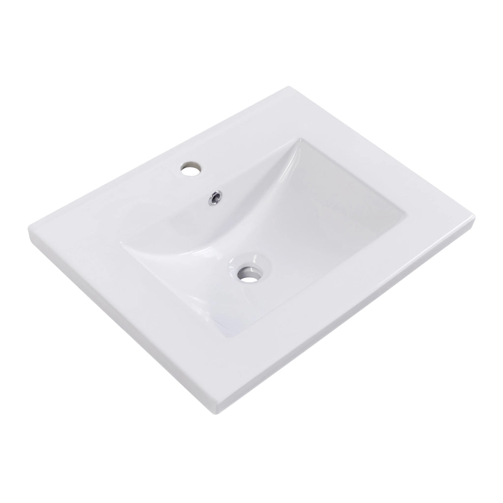 Mobile lavabo da terra con lavabo in ceramica grigio e bianco