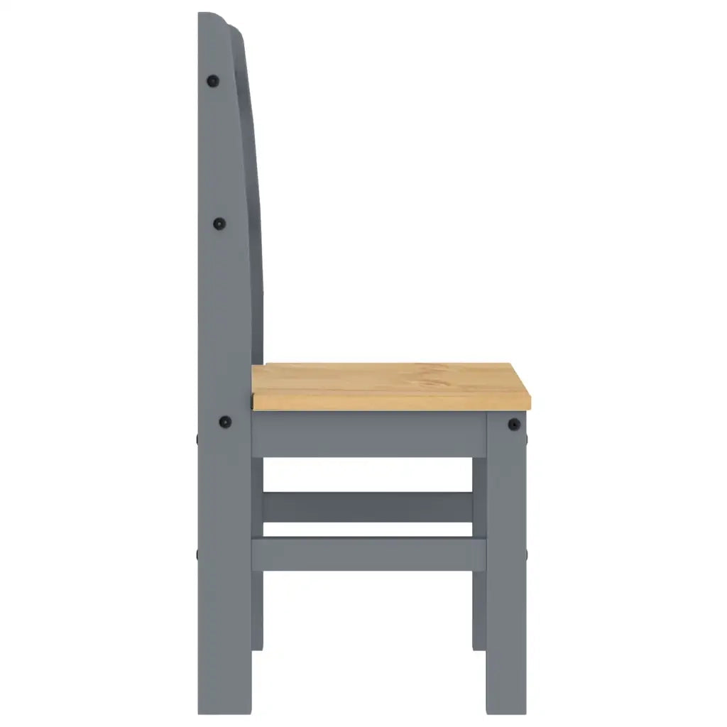 Sedie da Pranzo 2 pz | Sedie da cucina Grigie 40x46x99 cm Legno Massello di Pino