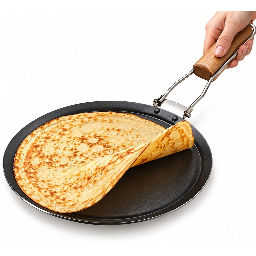 Spadella Padella crepiera crepes manico pieghevole in legno 30 cm