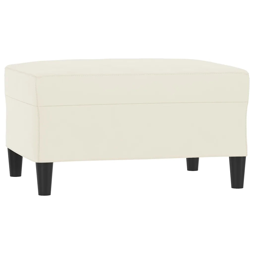 Set di Divani 3 pz con Cuscini Crema in Velluto