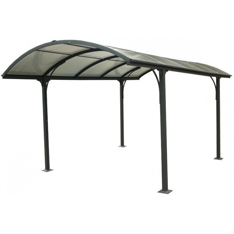 Tettoia per auto da giardino in alluminio 485x301 cm – copertura auto carport con tetto policarbonato 6 mm – grigio antracite – CAR3048ALRPT Foresta