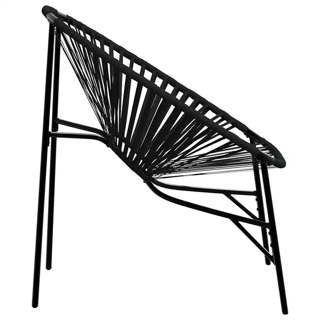 Sedia da Uovo da Giardino | Sedie da Esterno in Polyrattan Nero