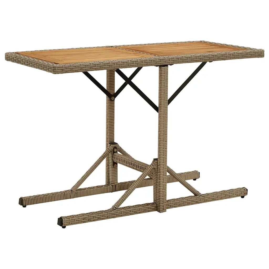 Tavolo da Giardino Beige Legno Massello di Acacia e Polyrattan 316801