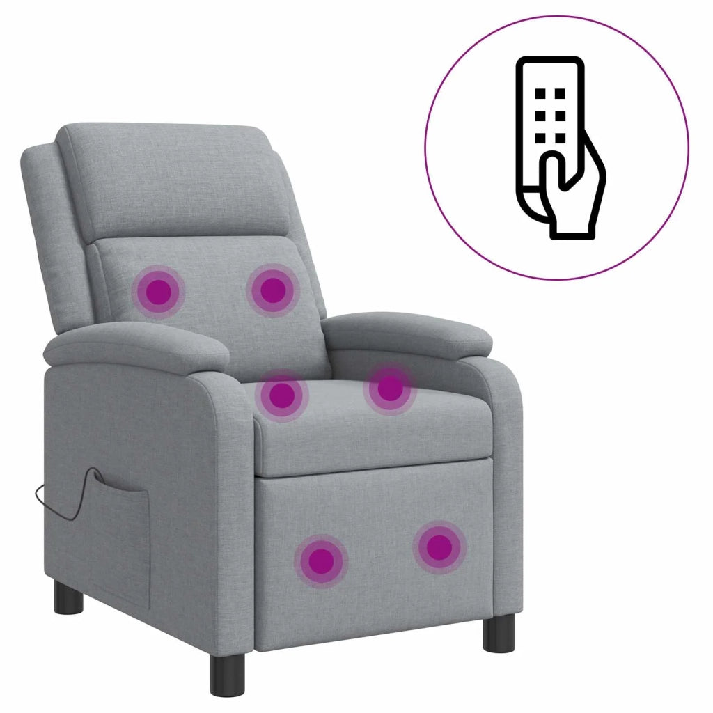 Poltrona Massaggiante Grigio Chiaro Tessuto 42034869
