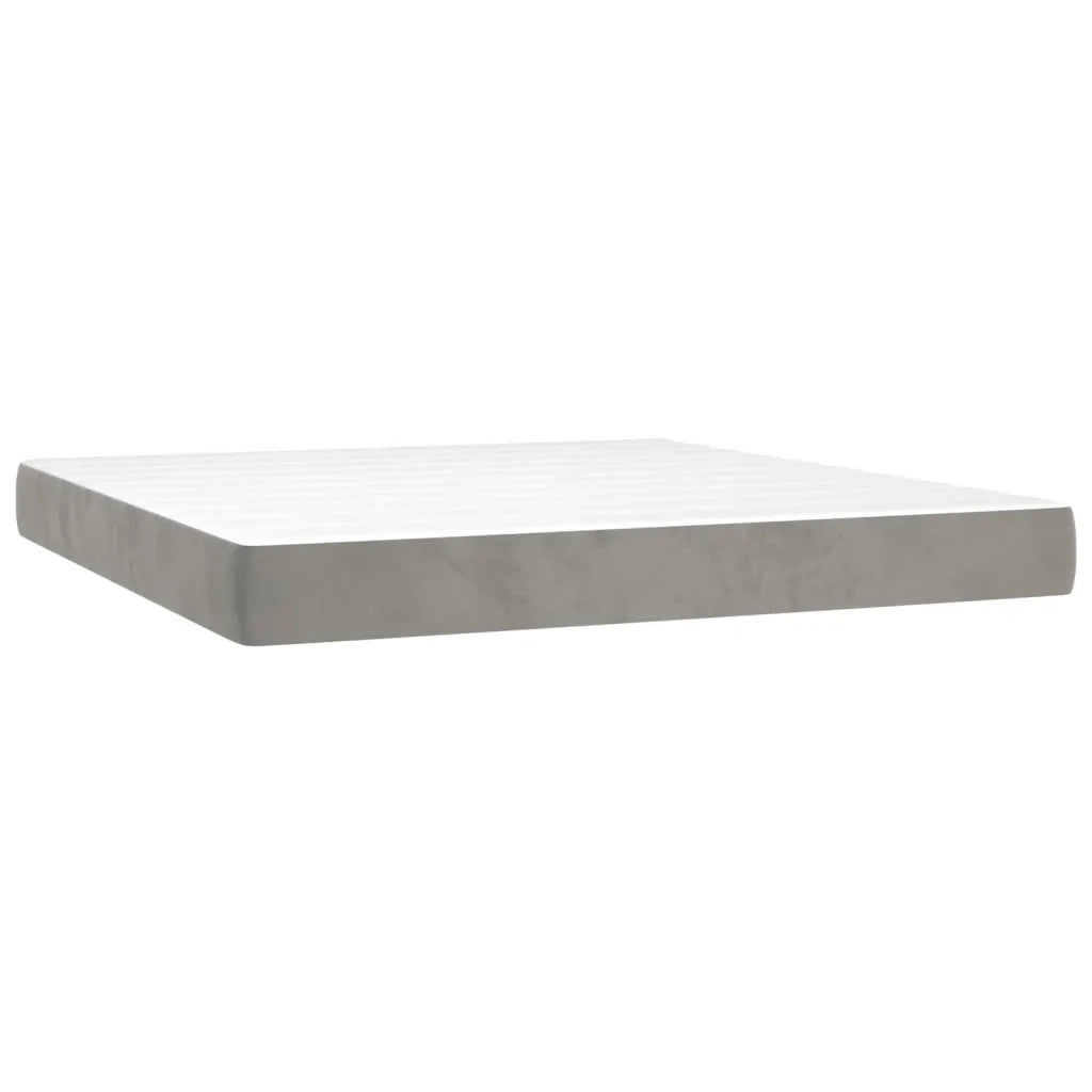 Giroletto a Molle con Materasso Grigio Chiaro 180x200cm Velluto 3132813