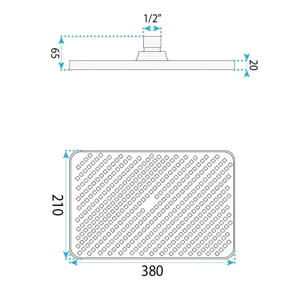 Soffione Doccia Rettangolare Rea Js-032 Chrome