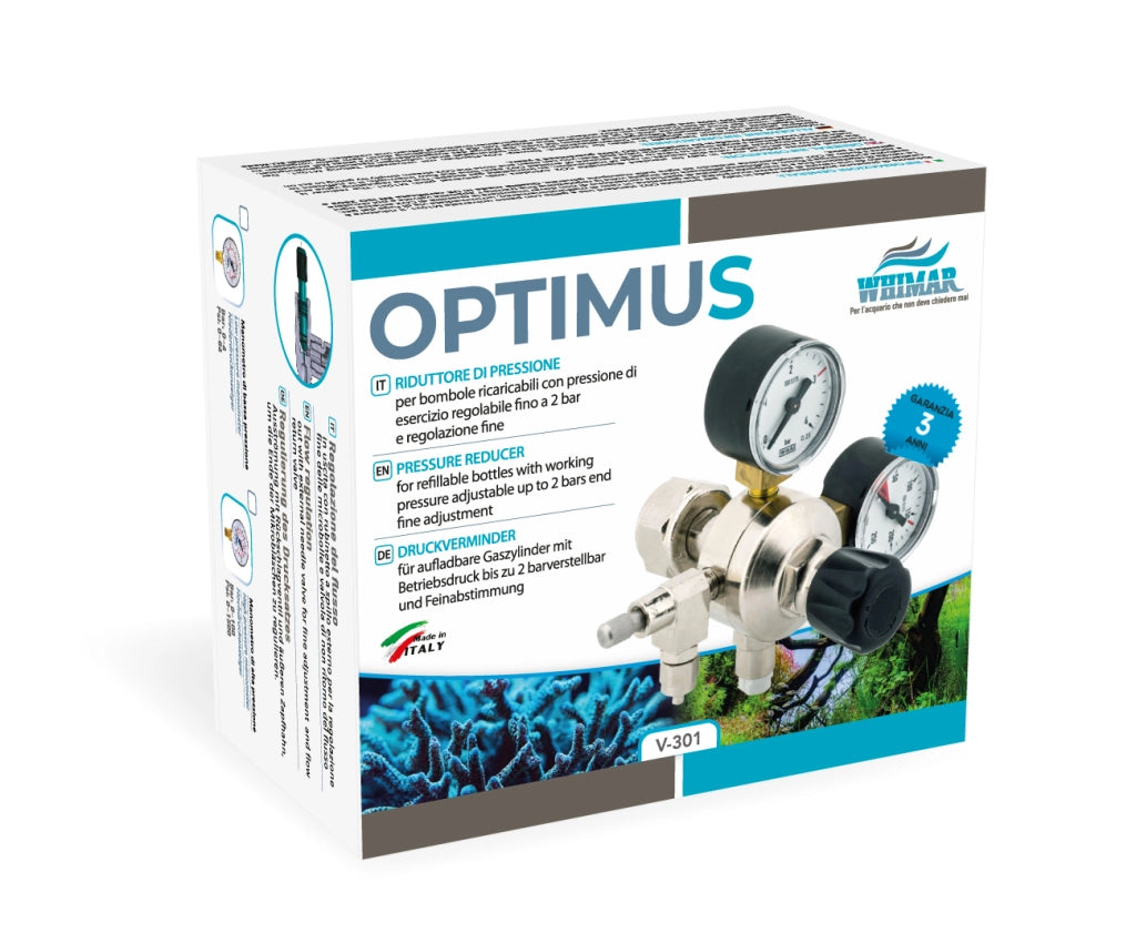 Whimar Optimus con manometri di alta e bassa pressione per bombole ricaricabili standard
