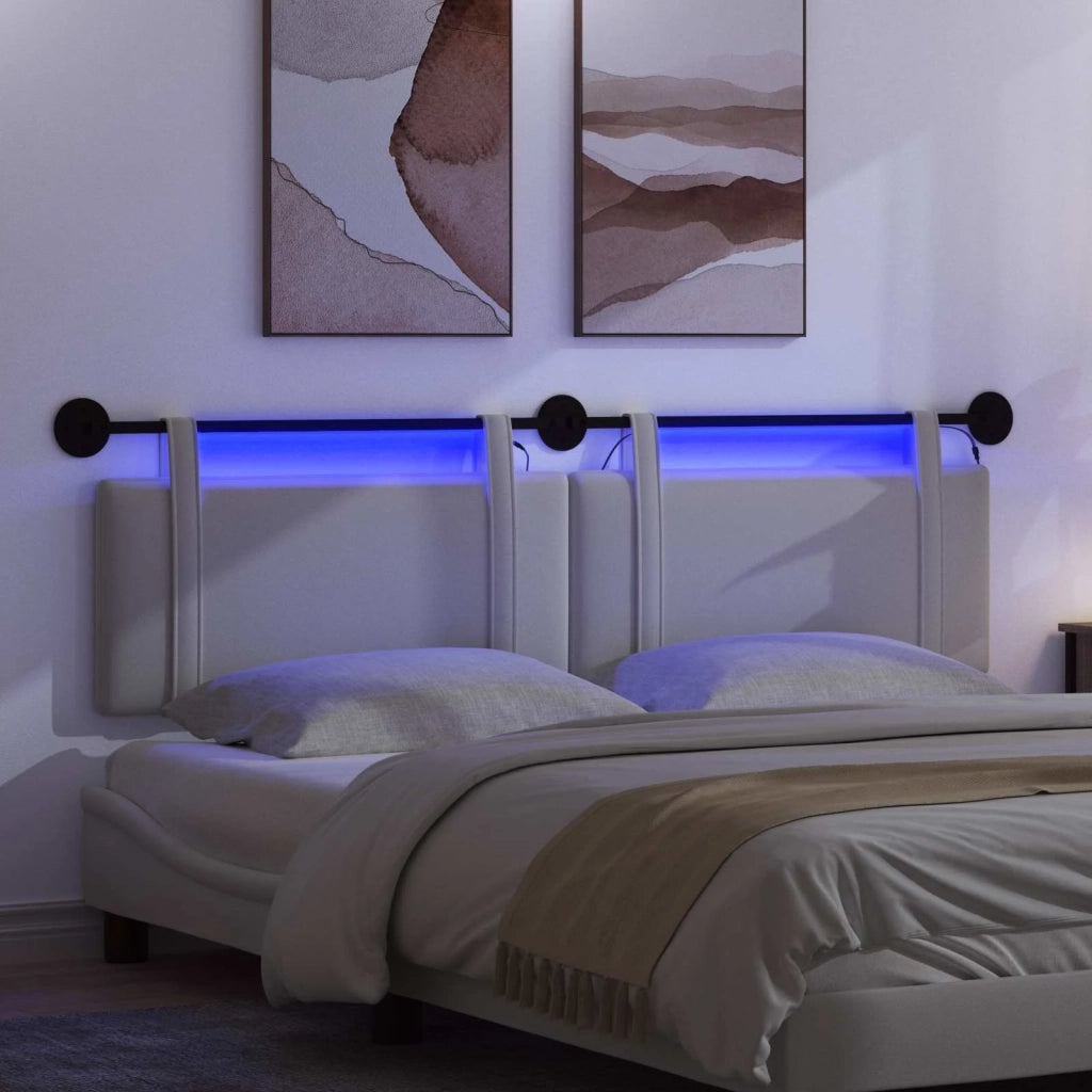 Testiera sospesa Con luce LED Bianco Tessuto 3424006