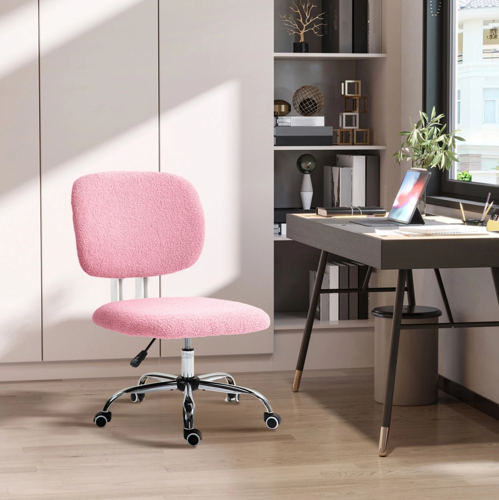 Sedia da ufficio ergonomica rosa regolabile in altezza
