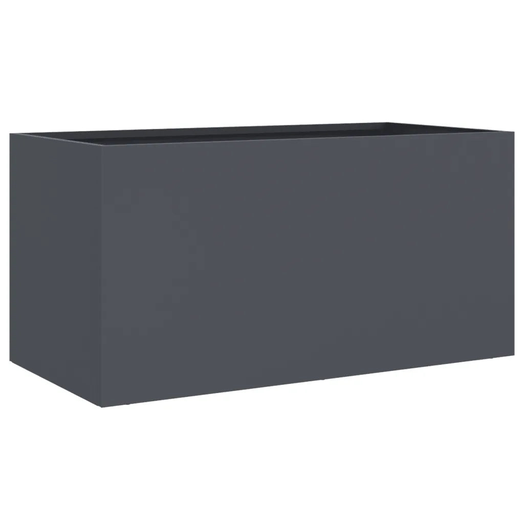 Fioriera | Cassetta per fiori | Vaso Antracite 62x30x29 cm in Acciaio
