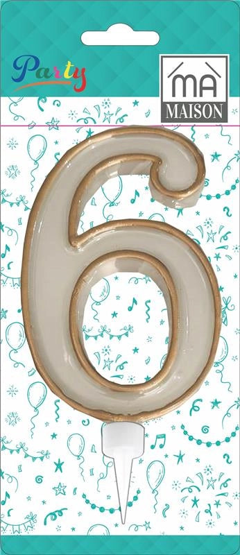 MA MAISON MAXI CANDELA NUMERO "6" ORO