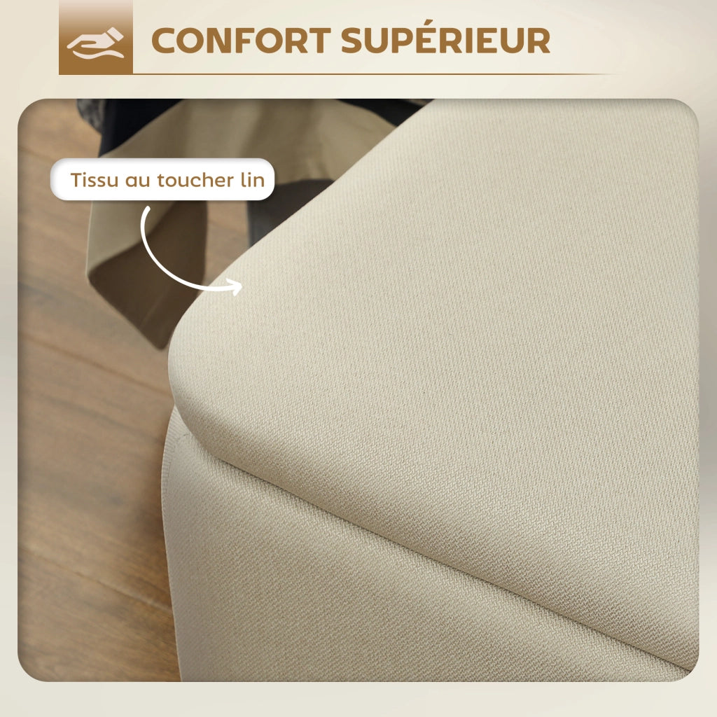 Divanetto imbottito con contenitore ¨C Minimal ¨C beige 102x40x39,5 cm