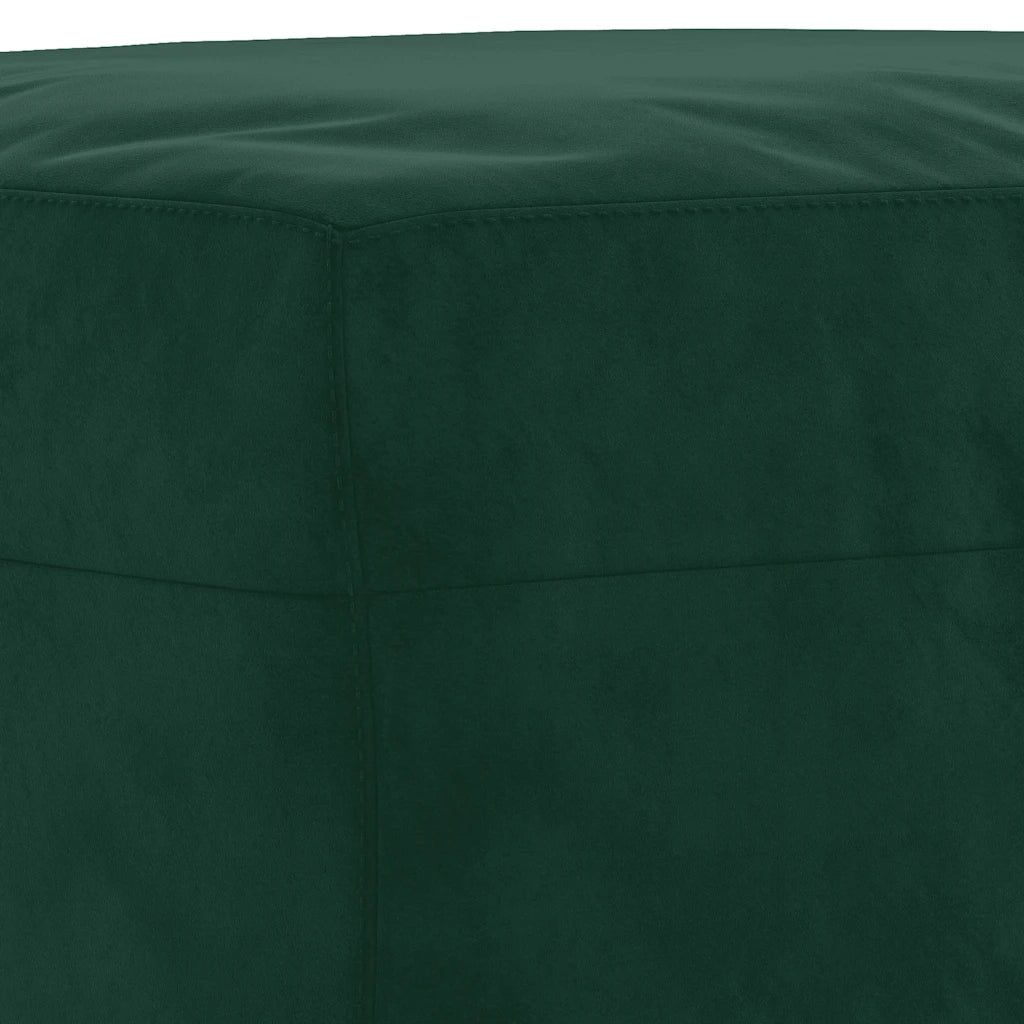 Poggiapiedi Verde Scuro 70x55x41 cm in Velluto 349319