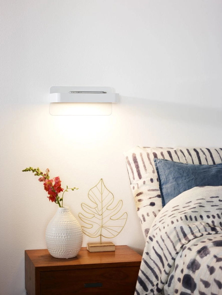 Applique Lucide Atkin bianco/legno LED 5W 2700K 350lm