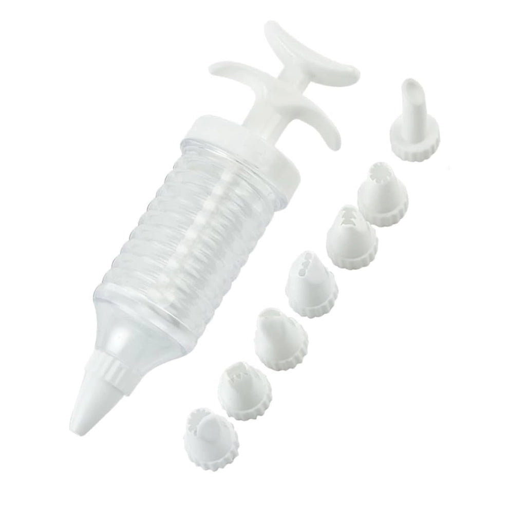 Set di bocchette per sac à poche, 8 pezzi, colore bianco, in plastica, per torte e cupcakes