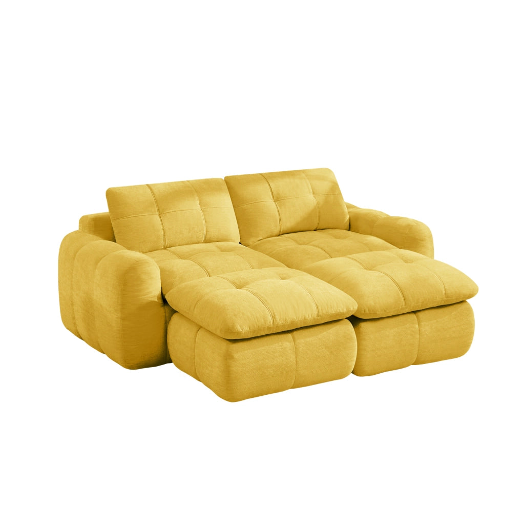 DIVANO Modulare 194x160 cm in Chenille Giallo