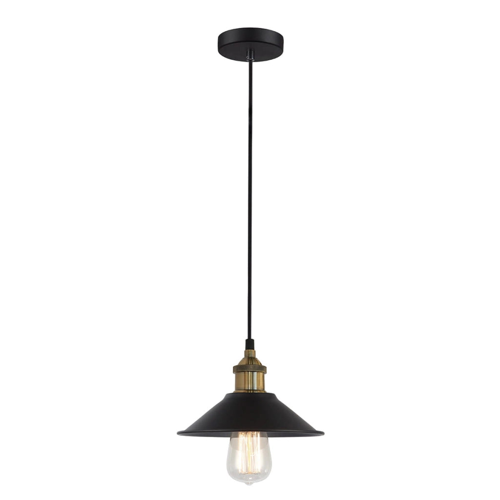 Lampada a sospensione Italux Kermio nera ottone E27